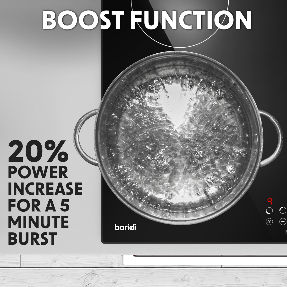 Baridi DH176 Integrated Induction Hob with 4 Cooking Zones 60cm 6800W Output - additional view 8