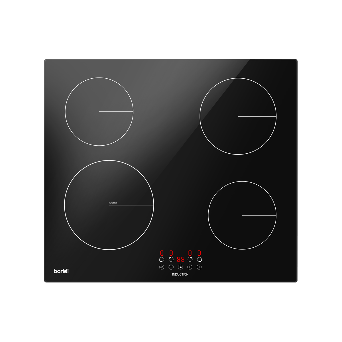 Baridi DH176 Integrated Induction Hob with 4 Cooking Zones 60cm 6800W Output