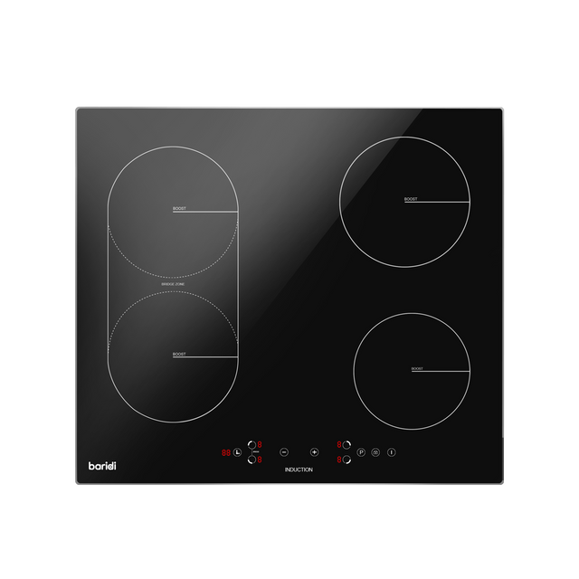 Baridi DH178 Integrated Induction Hob with 4 Cooking Zones & Bridge Zone 60cm 2800W Output