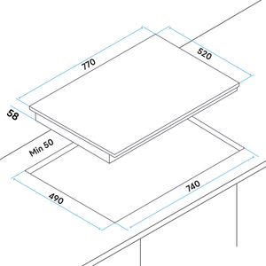 Baridi DH179 Integrated Induction Hob with 4 Cooking Zones 77cm 7200W Output - additional view 7