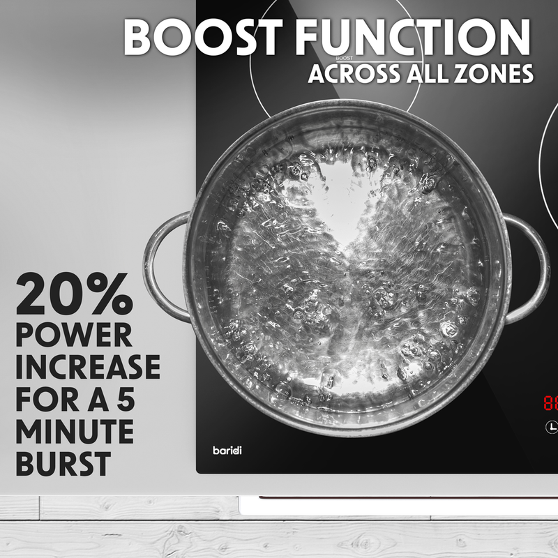 Baridi DH180 Integrated Induction Hob with 5 Cooking Zones 90cm 9300W Output - additional view 7