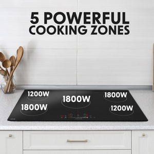 Baridi DH180 Integrated Induction Hob with 5 Cooking Zones 90cm 9300W Output - additional view 5