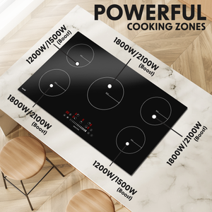 Baridi DH180 Integrated Induction Hob with 5 Cooking Zones 90cm 9300W Output - additional view 6