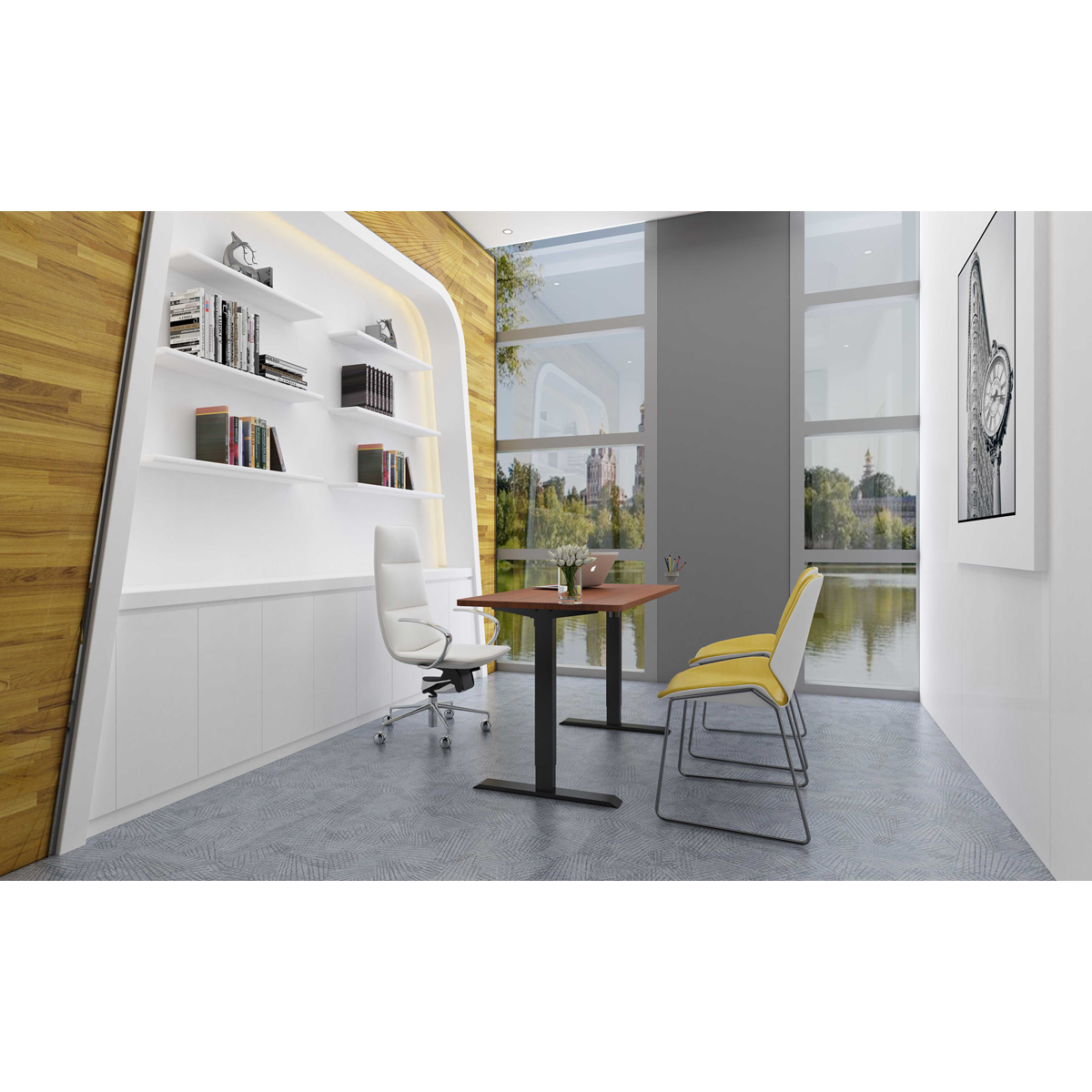 Dellonda DH18 Single Motor Ultra-Quiet Adjustable-Height Desk Frame with Digital Control Panel 70kg - additional view 8