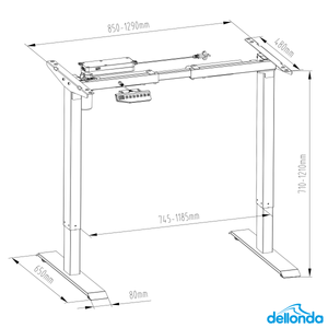 Dellonda DH18 Single Motor Ultra-Quiet Adjustable-Height Desk Frame with Digital Control Panel 70kg - additional view 6