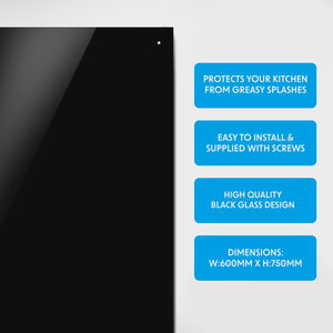 Baridi DH194 Splashback for Cooker Hoods 60 x 75cm - Black - additional view 6