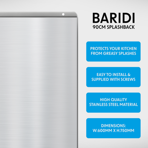 Baridi DH195 Splashback for Cooker Hoods 90 x 75cm - Stainless Steel - additional view 4
