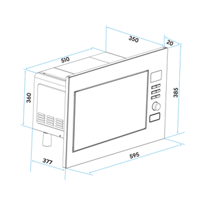 Baridi DH197 Integrated Microwave Oven with Grill 25L Capacity 900W - Stainless Steel - additional view 2