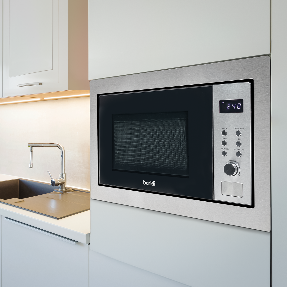 Baridi DH197 Integrated Microwave Oven with Grill 25L Capacity 900W - Stainless Steel - additional view 3