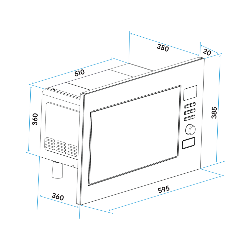 Baridi DH197 Integrated Microwave Oven with Grill 25L Capacity 900W - Stainless Steel - additional view 5