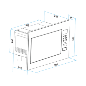 Baridi DH197 Integrated Microwave Oven with Grill 25L Capacity 900W - Stainless Steel - additional view 5