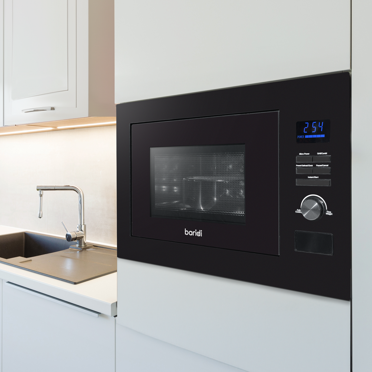 Baridi DH198 Integrated Microwave Oven with Grill 25L Capacity 900W - Black - additional view 9