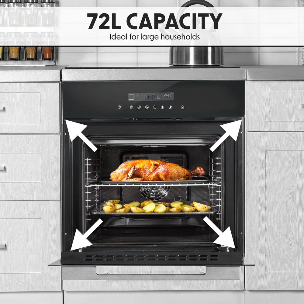 Baridi DH199 Integrated Fan-Assisted Electric Oven 60cm 72L Capacity - Black - additional view 12