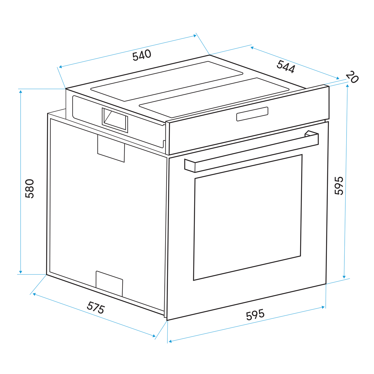 Baridi DH199 Integrated Fan-Assisted Electric Oven 60cm 72L Capacity - Black - additional view 15