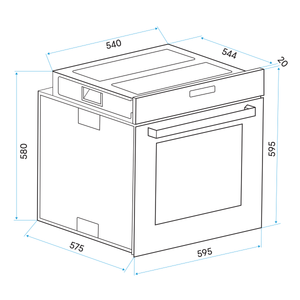Baridi DH199 Integrated Fan-Assisted Electric Oven 60cm 72L Capacity - Black - additional view 15