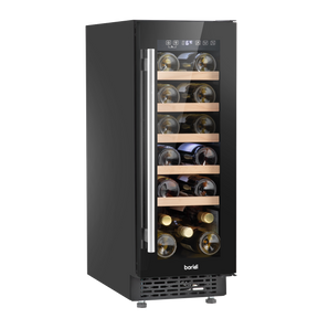 Baridi DH203 20 Bottle Slim Built-In Wine Cooler with Digital Touchscreen Controls, Beech Wood Shelves & Internal LED Light