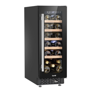Baridi DH203 20 Bottle Slim Built-In Wine Cooler with Digital Touchscreen Controls, Beech Wood Shelves & Internal LED Light