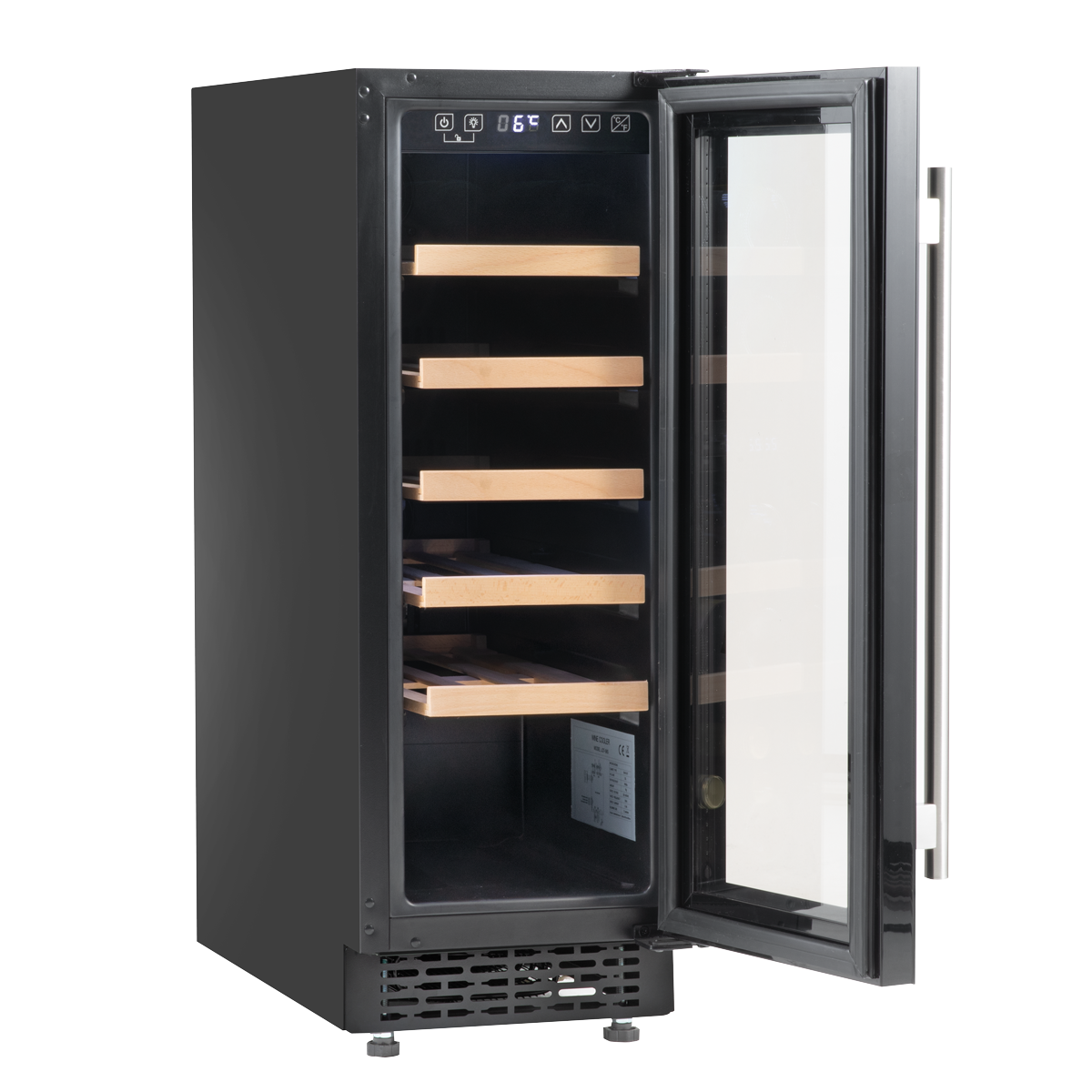 Baridi DH203 20 Bottle Slim Built-In Wine Cooler with Digital Touchscreen Controls, Beech Wood Shelves & - additional view 8