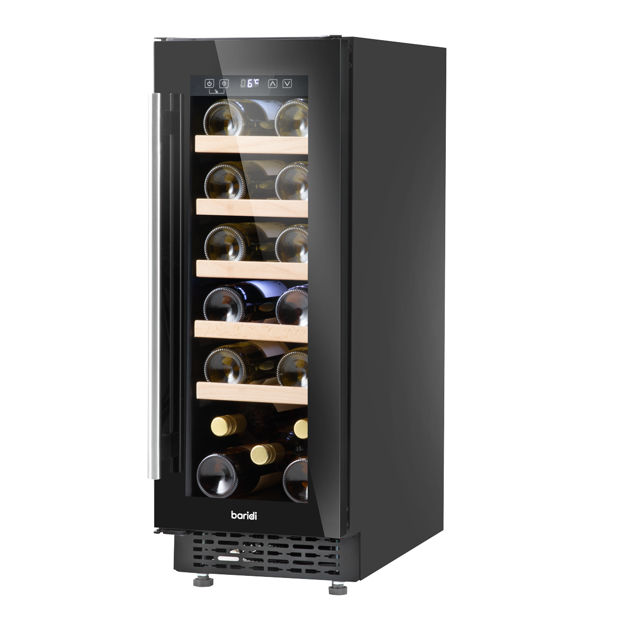 Baridi DH203 20 Bottle Slim Built-In Wine Cooler with Digital Touchscreen Controls, Beech Wood Shelves & - additional view 3