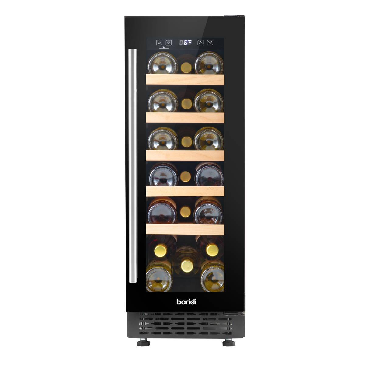 Baridi DH203 20 Bottle Slim Built-In Wine Cooler with Digital Touchscreen Controls, Beech Wood Shelves & - additional view 4