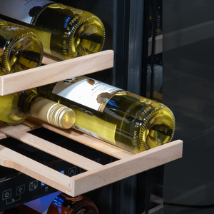 Baridi DH204 17 Bottle Dual Zone Slim Built-In 30cm Wine Cooler with Touch Screen Controls, Beech Wood - additional view 11