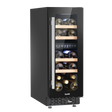 Baridi DH204 17 Bottle Dual Zone Slim Built-In 30cm Wine Cooler with Touch Screen Controls, Beech Wood Shelves & LED Light