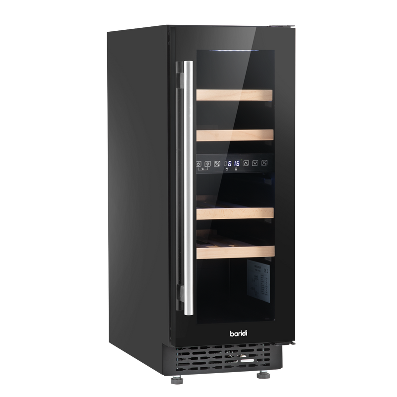 Baridi DH204 17 Bottle Dual Zone Slim Built-In 30cm Wine Cooler with Touch Screen Controls, Beech Wood - additional view 5