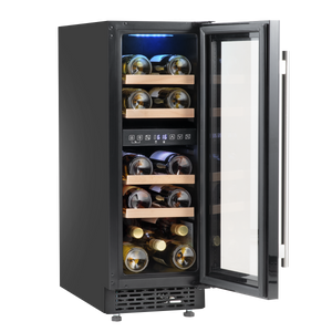 Baridi DH204 17 Bottle Dual Zone Slim Built-In 30cm Wine Cooler with Touch Screen Controls, Beech Wood - additional view 6