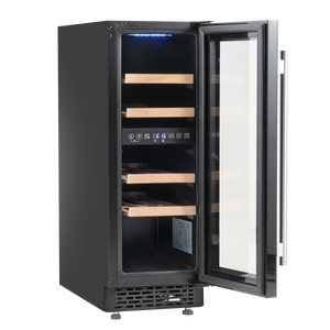 Baridi DH204 17 Bottle Dual Zone Slim Built-In 30cm Wine Cooler with Touch Screen Controls, Beech Wood - additional view 7