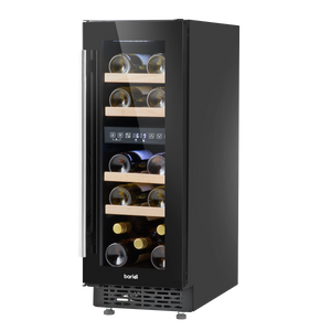 Baridi DH204 17 Bottle Dual Zone Slim Built-In 30cm Wine Cooler with Touch Screen Controls, Beech Wood - additional view 3