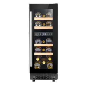 Baridi DH204 17 Bottle Dual Zone Slim Built-In 30cm Wine Cooler with Touch Screen Controls, Beech Wood - additional view 2