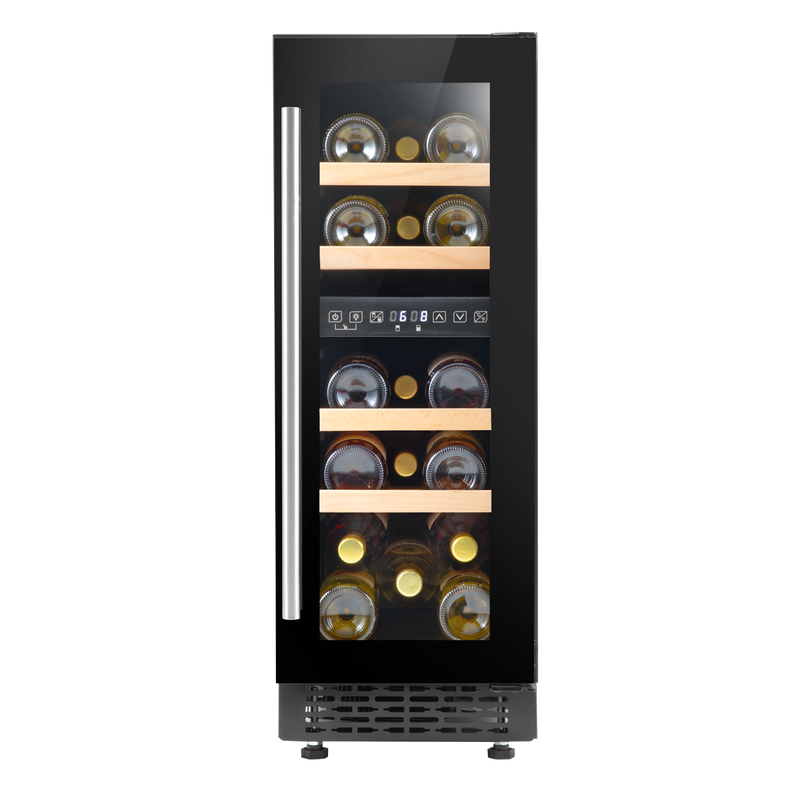 Baridi DH204 17 Bottle Dual Zone Slim Built-In 30cm Wine Cooler with Touch Screen Controls, Beech Wood - additional view 2