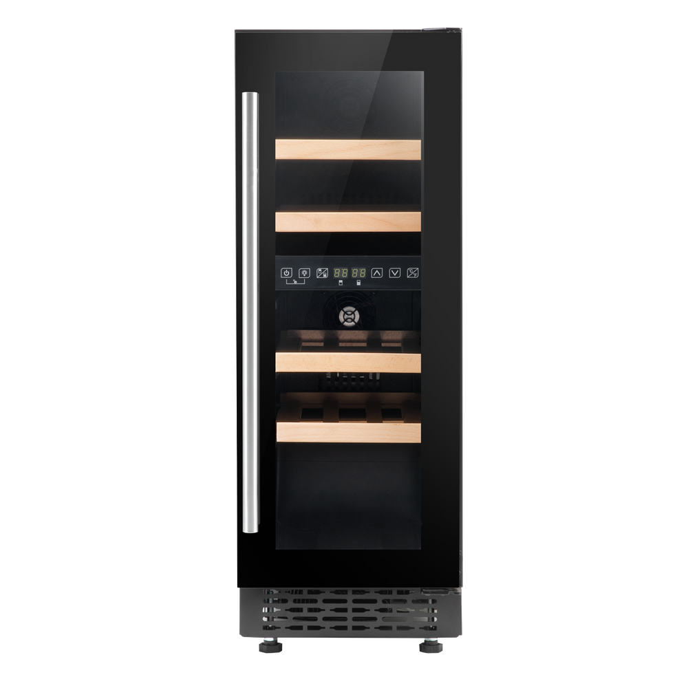 Baridi DH204 17 Bottle Dual Zone Slim Built-In 30cm Wine Cooler with Touch Screen Controls, Beech Wood - additional view 4