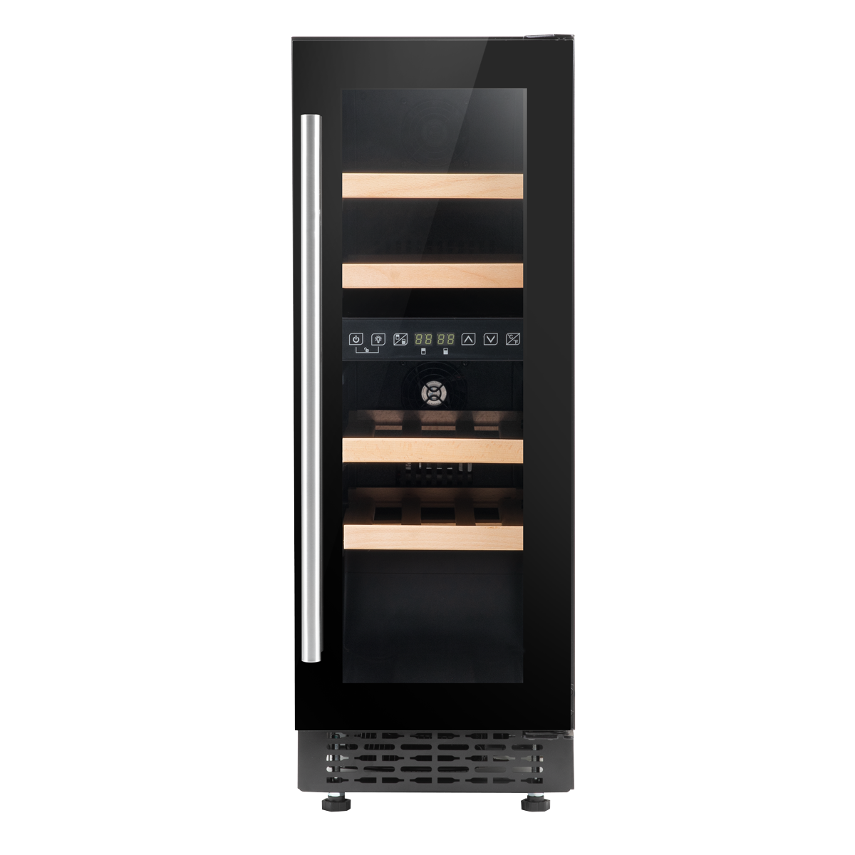Baridi DH204 17 Bottle Dual Zone Slim Built-In 30cm Wine Cooler with Touch Screen Controls, Beech Wood - additional view 4
