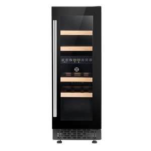 Baridi DH204 17 Bottle Dual Zone Slim Built-In 30cm Wine Cooler with Touch Screen Controls, Beech Wood - additional view 4