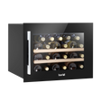 Baridi DH205 28 Bottle Built-In Wine Cooler with Touch Screen Controls, Beech Wood Shelves & LED Light - Black