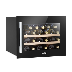 Baridi DH205 28 Bottle Built-In Wine Cooler with Touch Screen Controls, Beech Wood Shelves & LED Light - Black