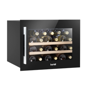 Baridi DH205 28 Bottle Built-In Wine Cooler with Touch Screen Controls, Beech Wood Shelves & LED Light - Black