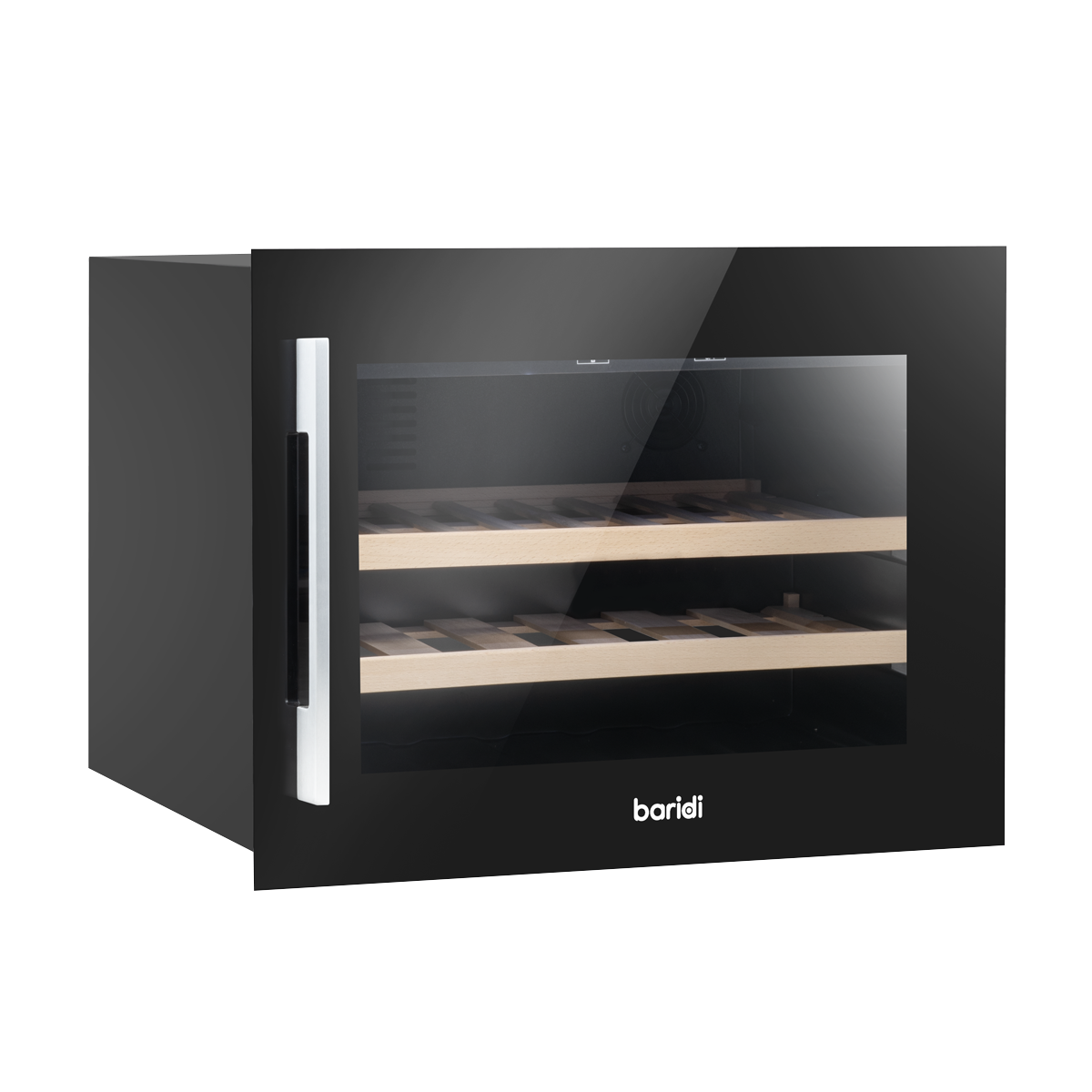 Baridi DH205 28 Bottle Built-In Wine Cooler with Touch Screen Controls, Beech Wood Shelves & LED Light - additional view 10