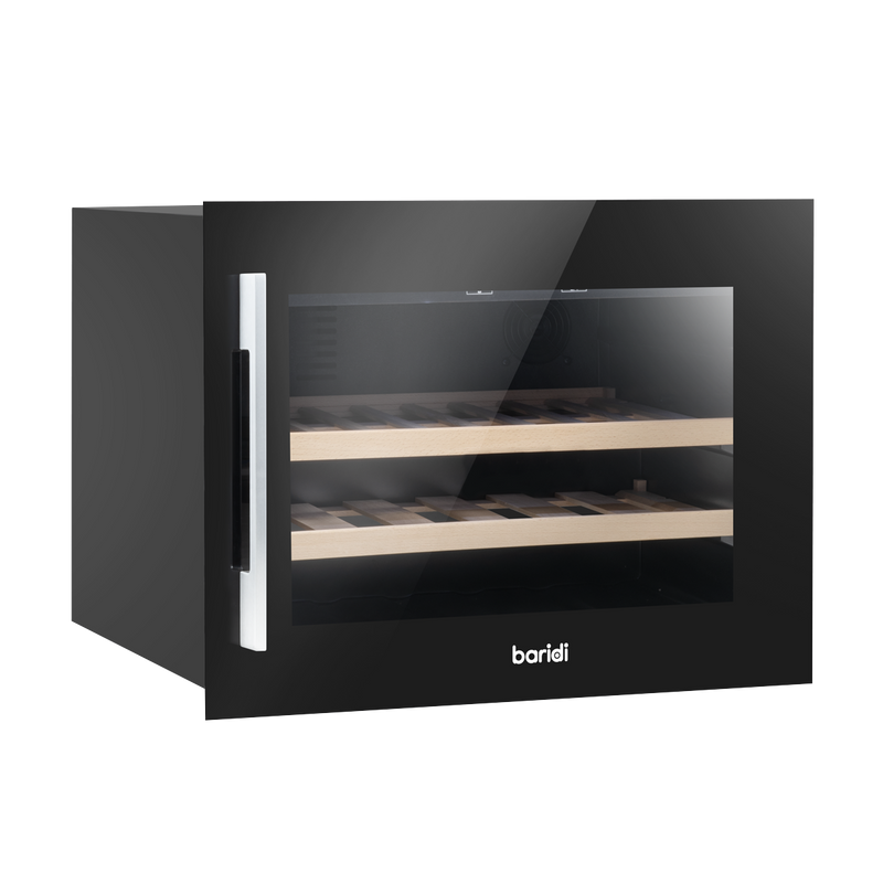 Baridi DH205 28 Bottle Built-In Wine Cooler with Touch Screen Controls, Beech Wood Shelves & LED Light - additional view 10