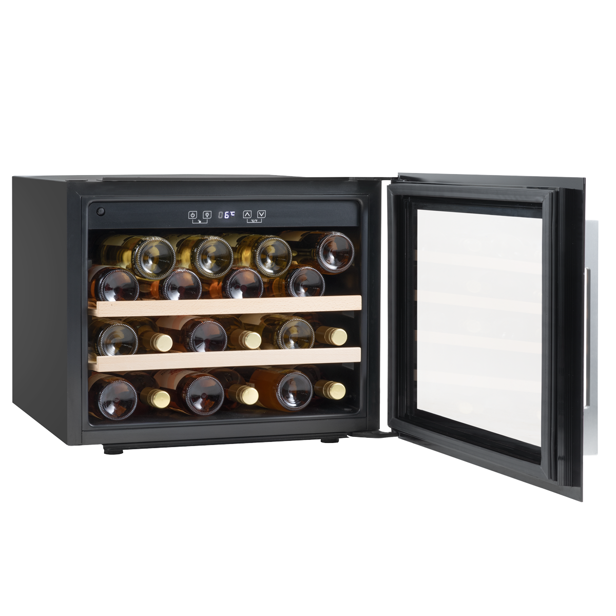 Baridi DH205 28 Bottle Built-In Wine Cooler with Touch Screen Controls, Beech Wood Shelves & LED Light - additional view 8