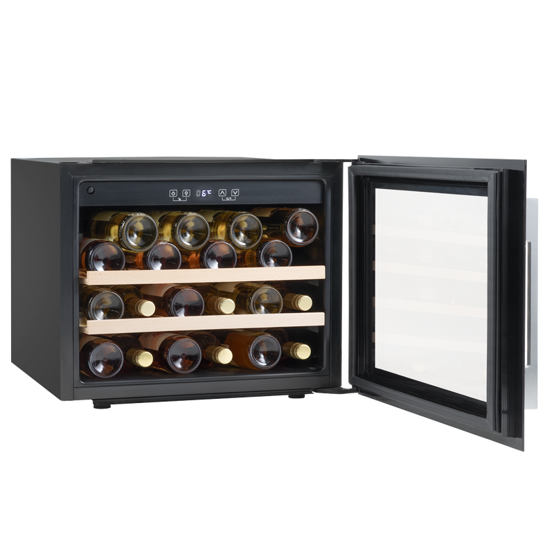 Baridi DH205 28 Bottle Built-In Wine Cooler with Touch Screen Controls, Beech Wood Shelves & LED Light - additional view 8