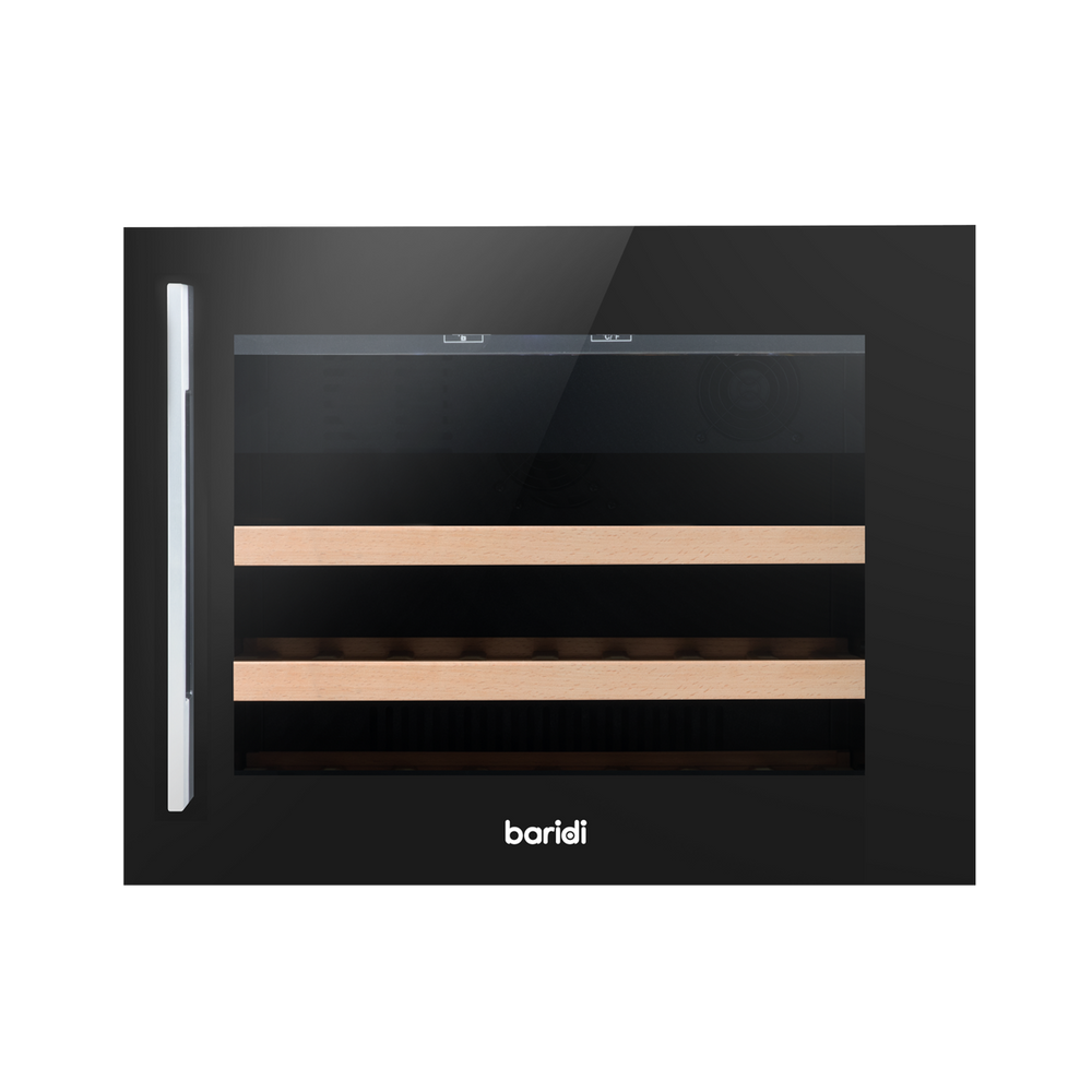 Baridi DH205 28 Bottle Built-In Wine Cooler with Touch Screen Controls, Beech Wood Shelves & LED Light - additional view 6