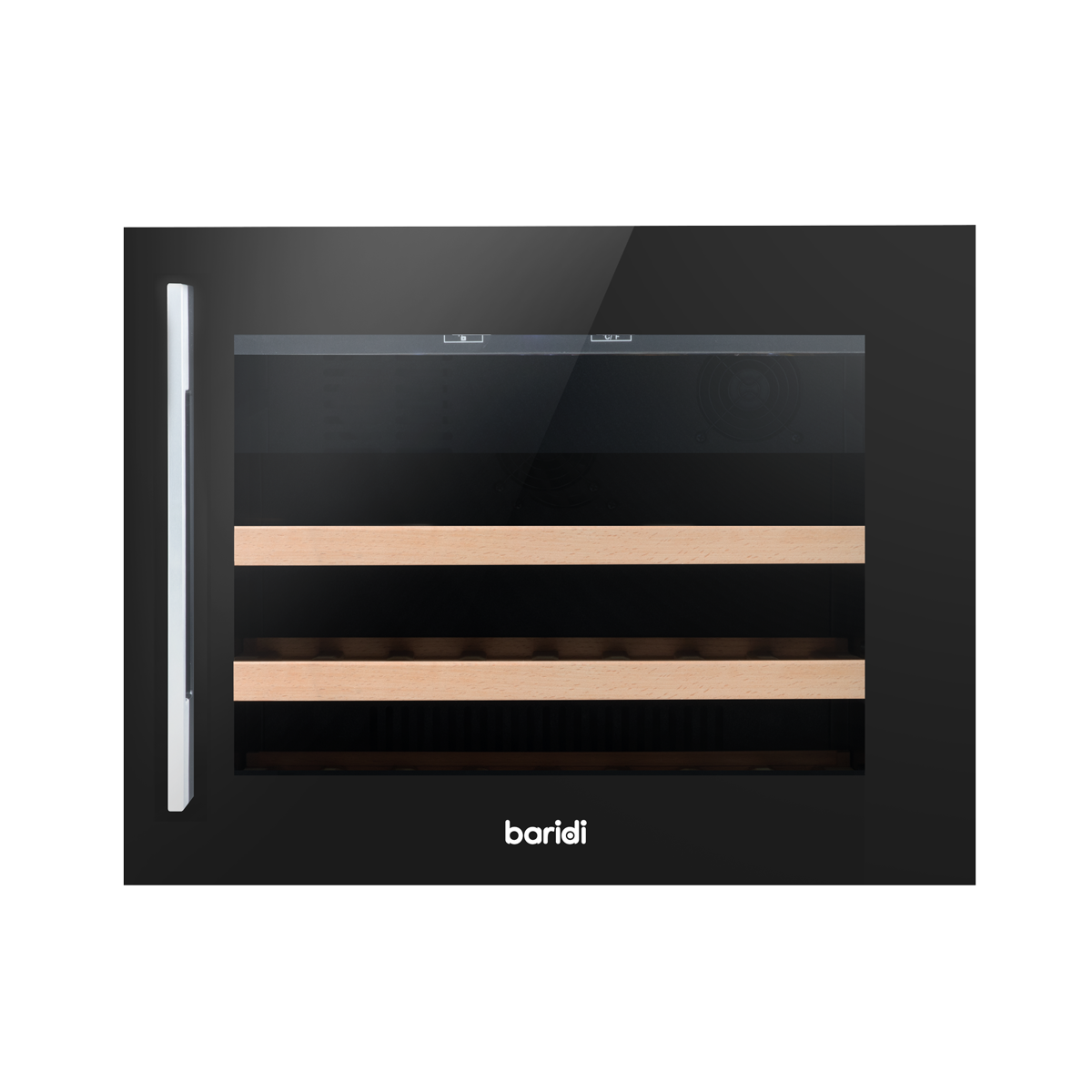 Baridi DH205 28 Bottle Built-In Wine Cooler with Touch Screen Controls, Beech Wood Shelves & LED Light - additional view 6