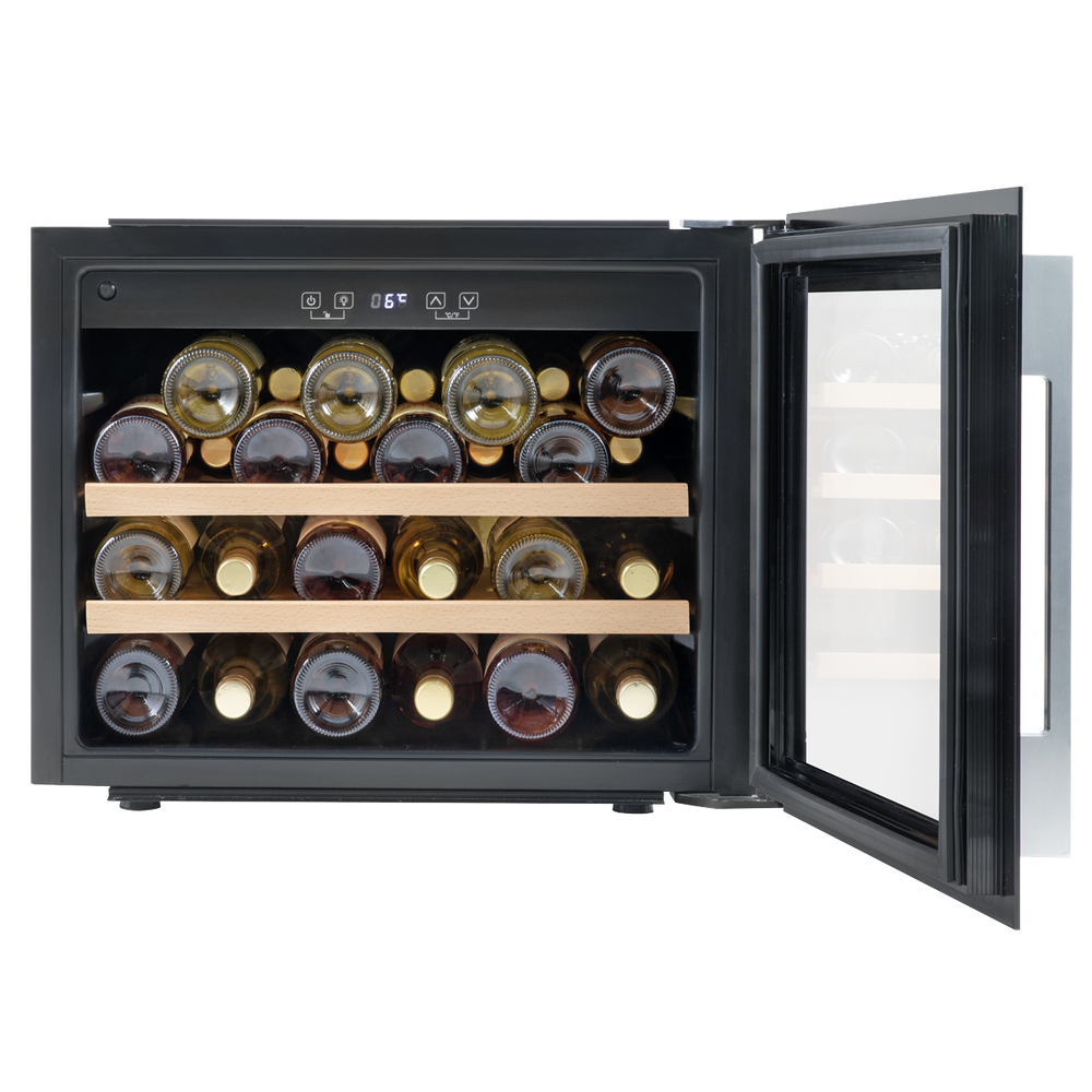 Baridi DH205 28 Bottle Built-In Wine Cooler with Touch Screen Controls, Beech Wood Shelves & LED Light - additional view 7