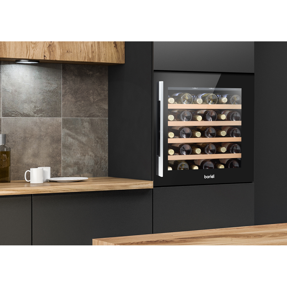 Baridi DH206 36 Bottle Built-In Wine Cooler with Touchscreen Controls, Beech Wood Shelves & LED Light - additional view 2