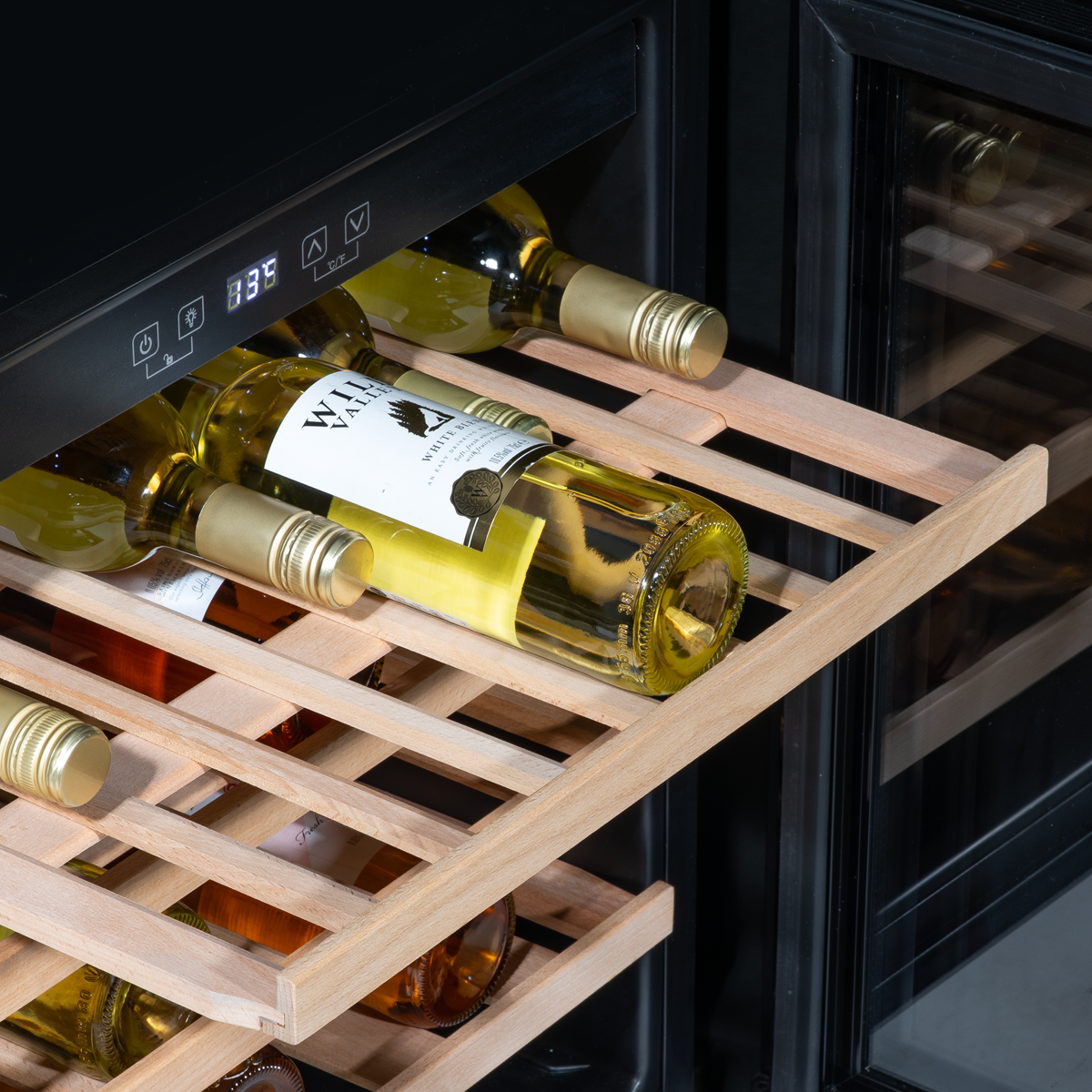 Baridi DH206 36 Bottle Built-In Wine Cooler with Touchscreen Controls, Beech Wood Shelves & LED Light - additional view 8