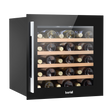Baridi DH206 36 Bottle Built-In Wine Cooler with Touchscreen Controls, Beech Wood Shelves & LED Light - Black