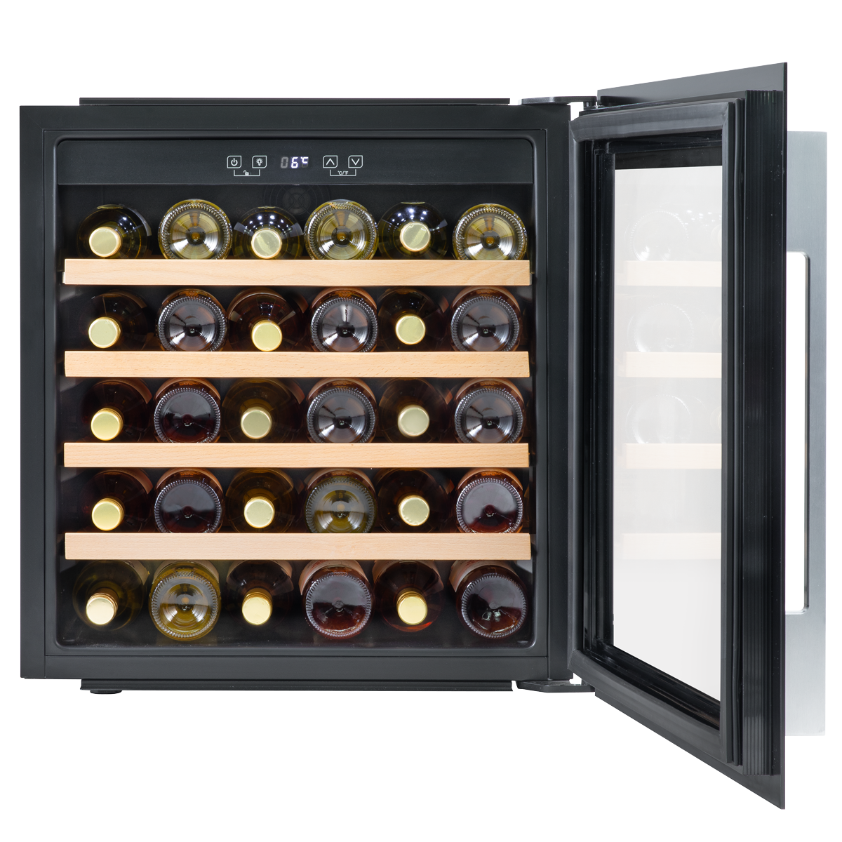 Baridi DH206 36 Bottle Built-In Wine Cooler with Touchscreen Controls, Beech Wood Shelves & LED Light - additional view 12