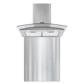 Baridi DH208 Curved Glass Cooker Hood with Carbon Filters, LED Lights & Splashback 60cm - Stainless Steel